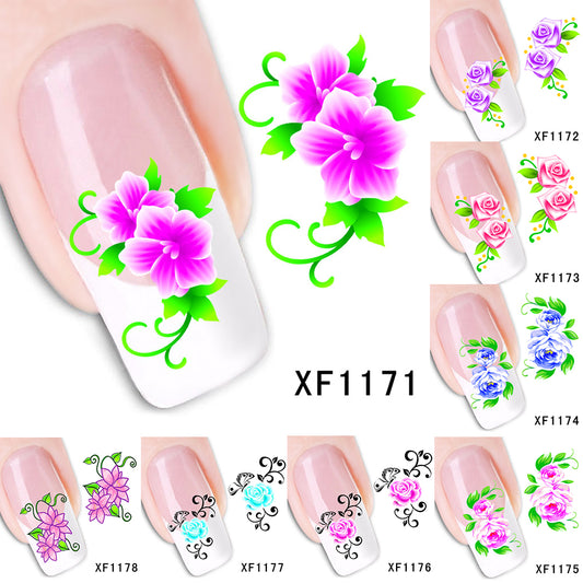 Floral Pattern Fashion Women Beauty Nail Art Sticker DIY Craft Manicure Decal