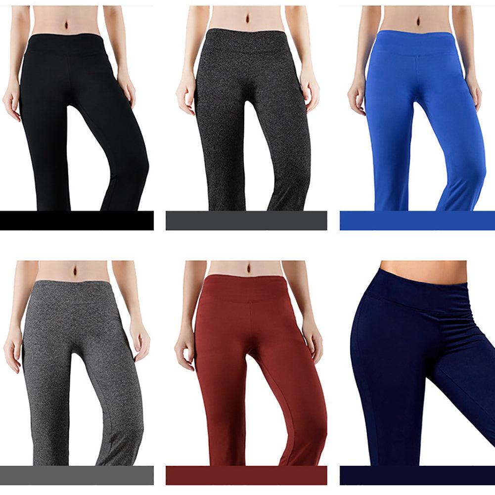 Solid Color Elastic Women's Gym Fitness Yoga Casual Loose Long Pants Trousers