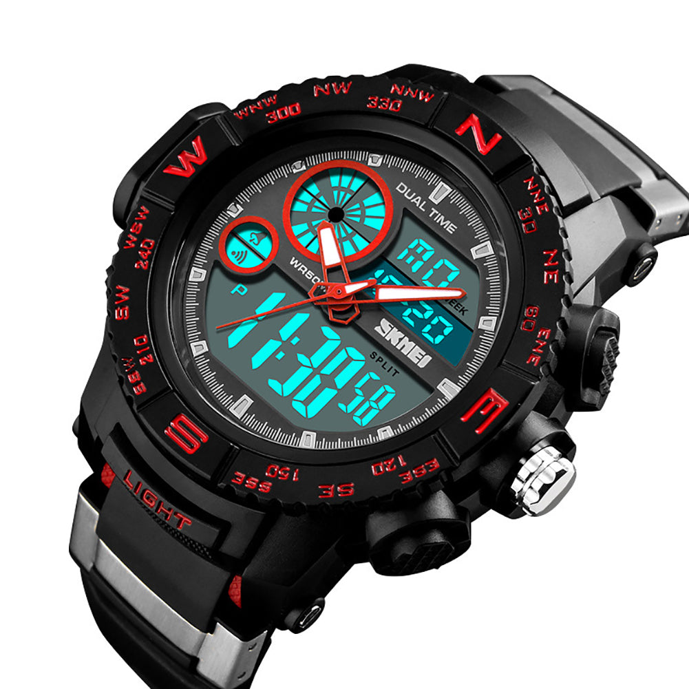 Fashion Sports Waterproof Dual Time Digital Analog Luminous Wrist Watch Gift