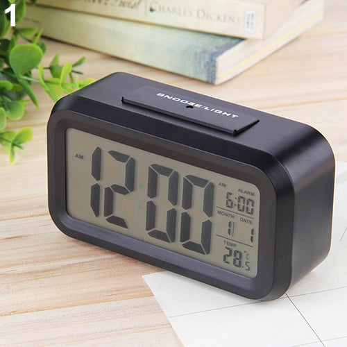 Led Digital Electronic Alarm Clock Backlight Time With Calendar + Thermometer