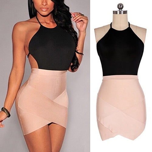 Women’ Fashion Sexy Backless Bodycon Bandage Evening Party Cocktail Short Mini Dress