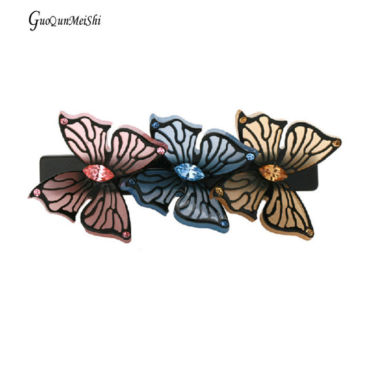 New Luxury Butterfly Hair Accessories Acetate Cellulose Alexander Hair Clips Wedding for female Hair Jewelry Free Shipping