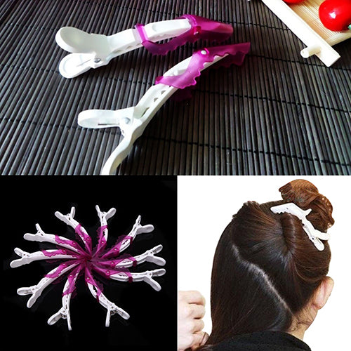 10Pcs Crocodile Shark Clamp Cosmetic Transparent Crystal Section Hair Clip