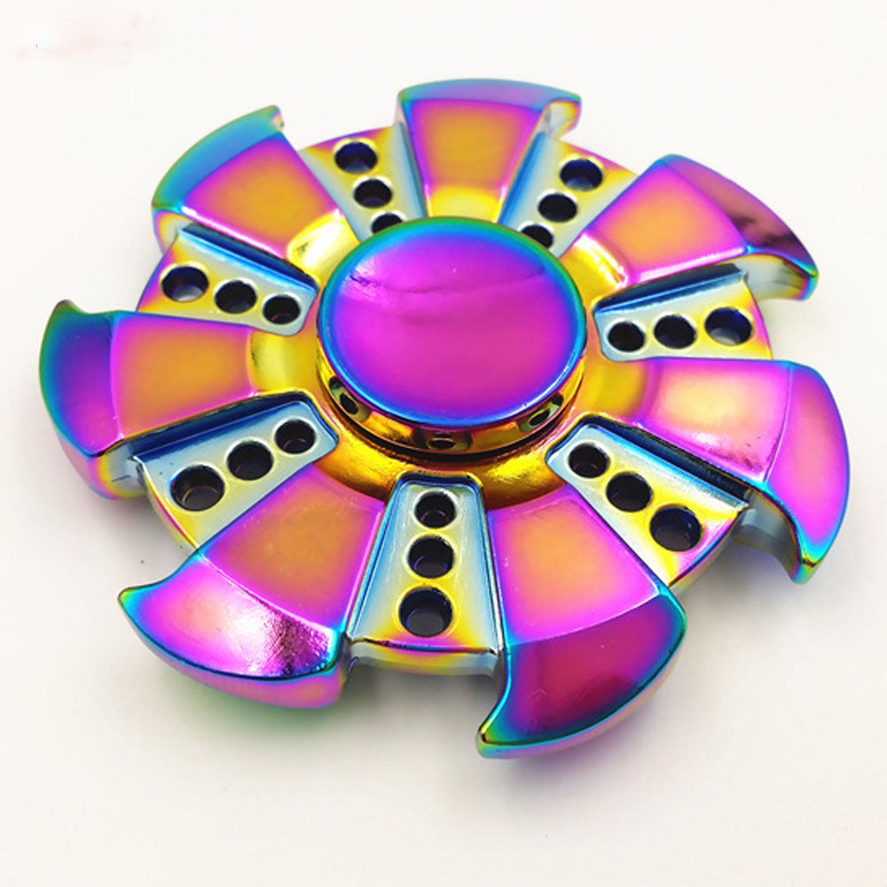 Fidget Spinner Finger Gyro Colorful Fire Wheel  Metal Clover Between Gyro Finger Fingers Decompression Artifact