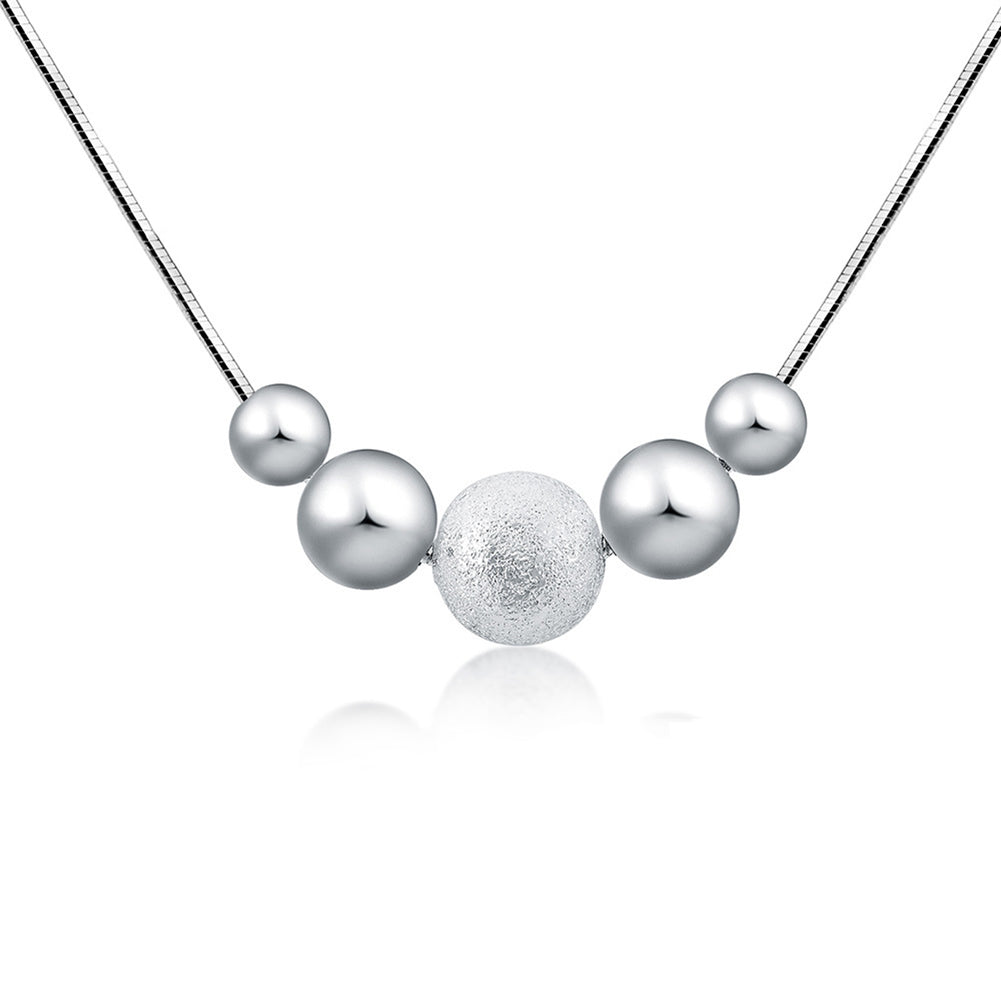 Women's Stylish Silver Plated Beads Charm Pendant Necklace Chain Jewelry Gift