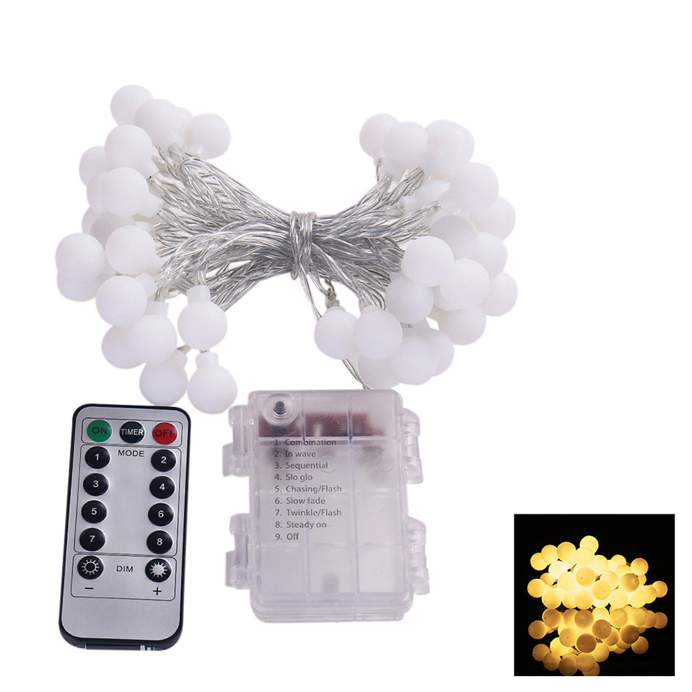 50LED Ball Shaped 8Modes Fairy String Light Christmas Wedding Home Party Decor