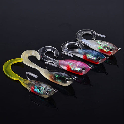 5 Pcs Soft Silicone Multi-color Bionic Fish Lures Baits Outdoor Fishing Tackle Kit