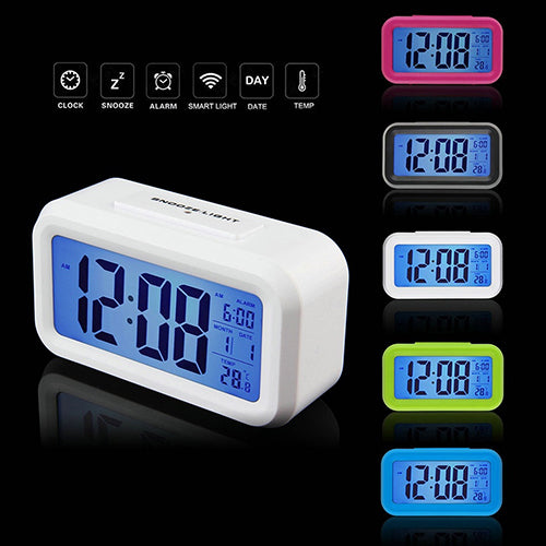 Led Digital Electronic Alarm Clock Backlight Time With Calendar + Thermometer