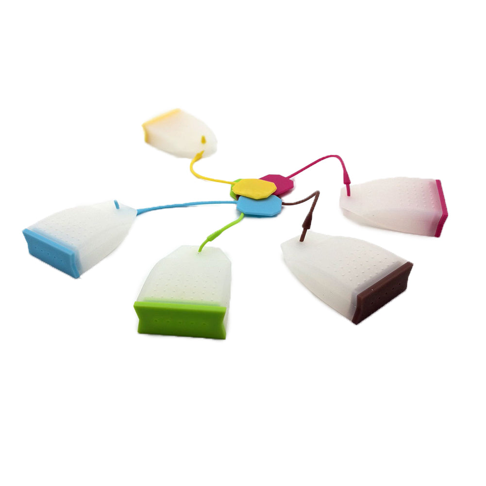 2Pcs Silicone Loose Leaf Tea Infusers Tea Bag Shape Herbal Spice Strainer Filter