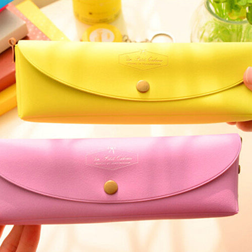 Creative Candy Color Pencil Case Kawaii Concise Multi-fonction Pencil Bag