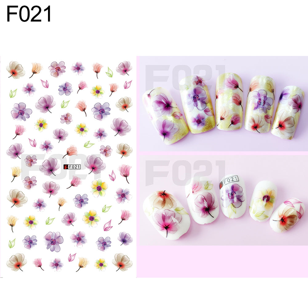 1 Sheet Flowers Butterfly Pattern Nail Art Stickers DIY Decal Manicure Tools