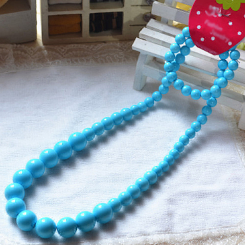 Toddler Baby Girl Colorful Beads Chain Necklace Princess Jewelry Birthday Gift