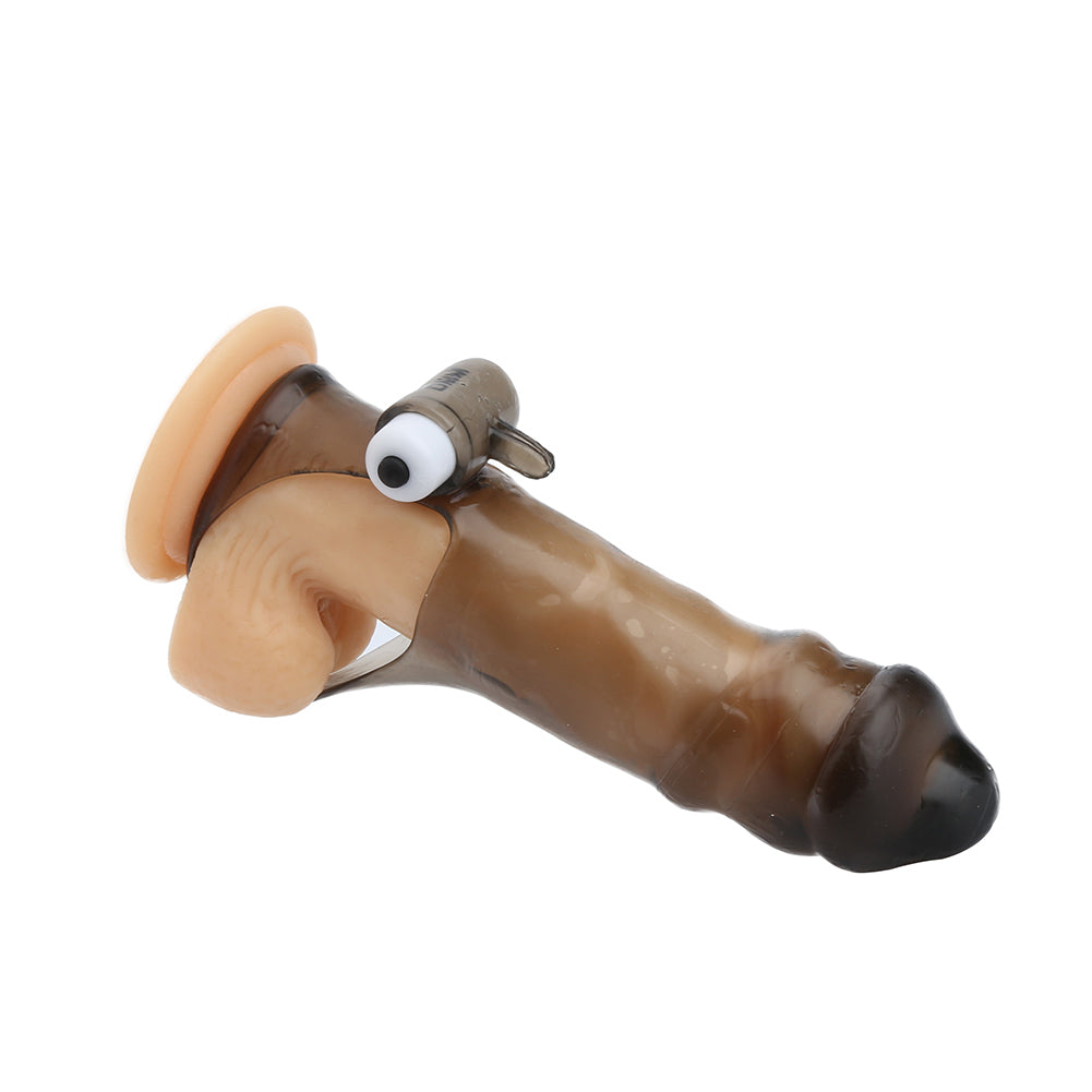 Clear Men's Penis Sleeve Extension Vibration Delay Impotence Male Adult Sex Toy