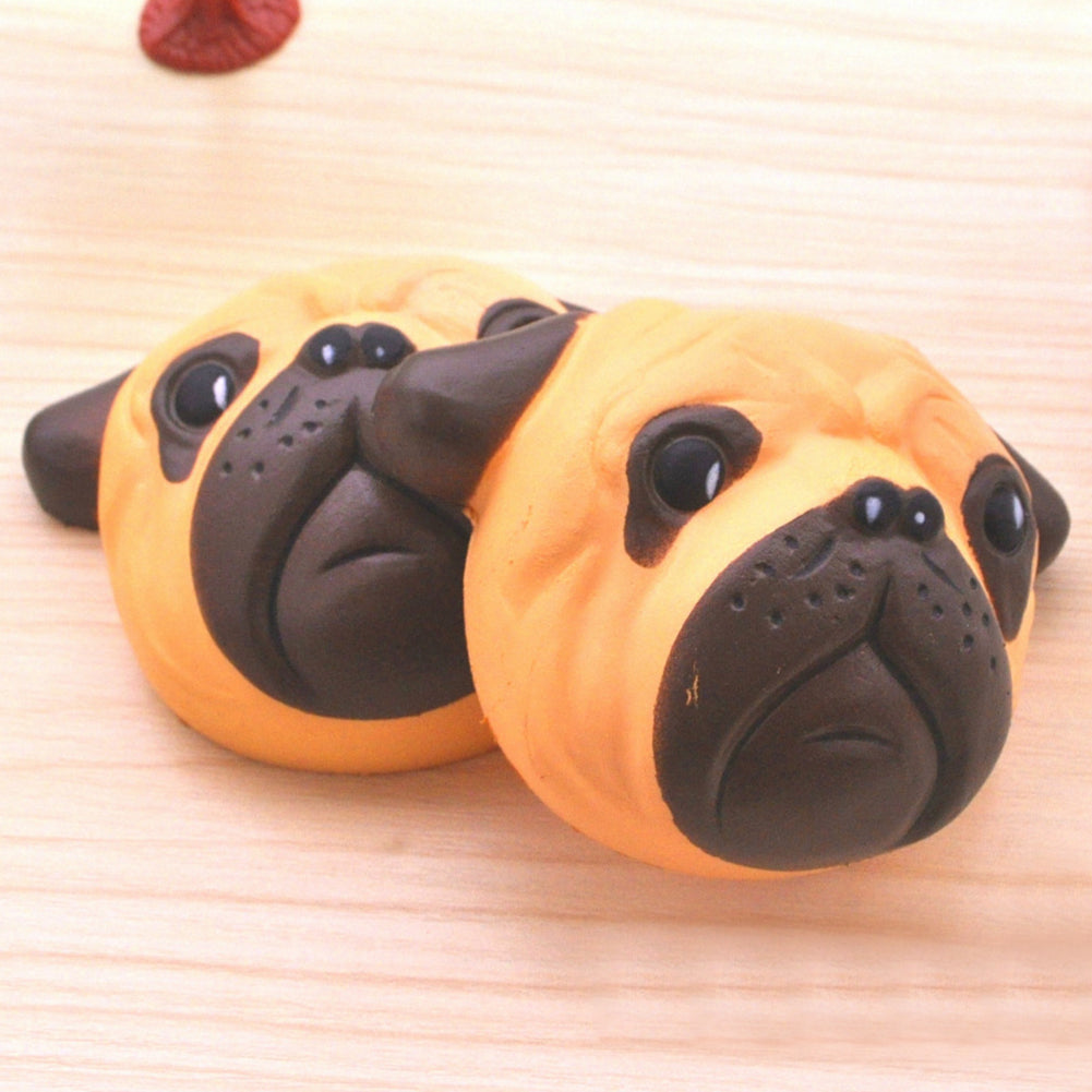 Funny Bulldog Head Simulation Squishy Slow Rising Toy Stress Reliever Xmas Gift