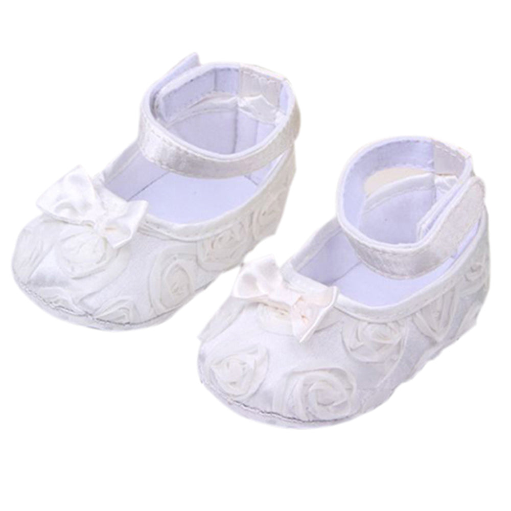 Baby Girls' Sweet Bow Comfortable Anti-Slip Princess Toddler Crib Shoes 0-18M