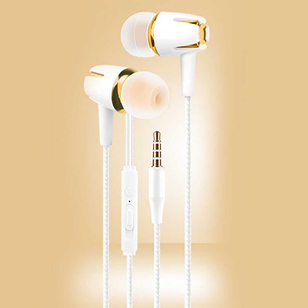 Fashion Threaded Cable Heavy Bass Stereo Music In-ear Headset Earphone with Mic
