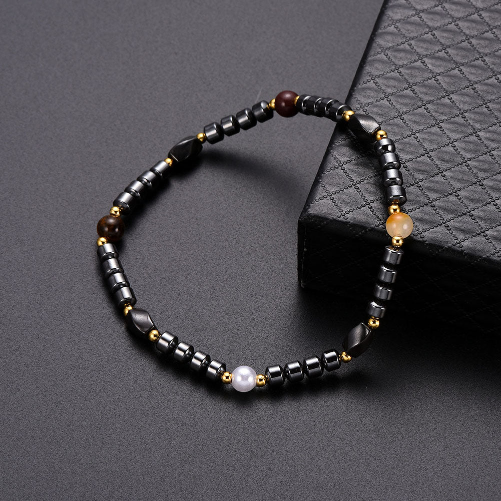 Fashion Faux Hematite Hand Jewelry Party Club Women Men Bracelet Magnetic Gift