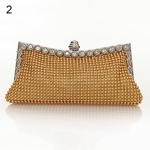 Women Stylish Rhinestone Handbag Evening Party Clutch Bag Banquet Tote Purse