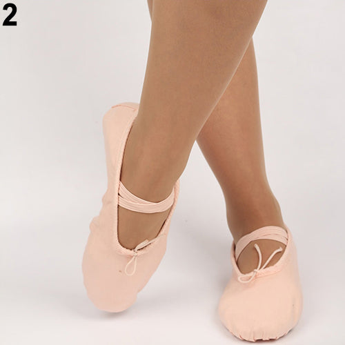 Kid Adult Canvas Soft Ballet Dance Shoes Pointe Dancing Gymnastics Slippers