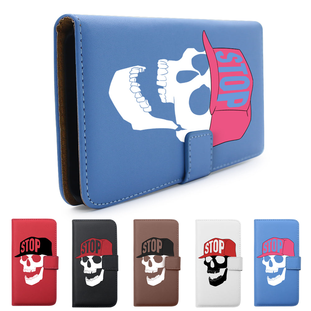 Faux Leather Cool Skull Flip Stand Wallet Case Cover for iPhone 7 7 Plus 6 Plus