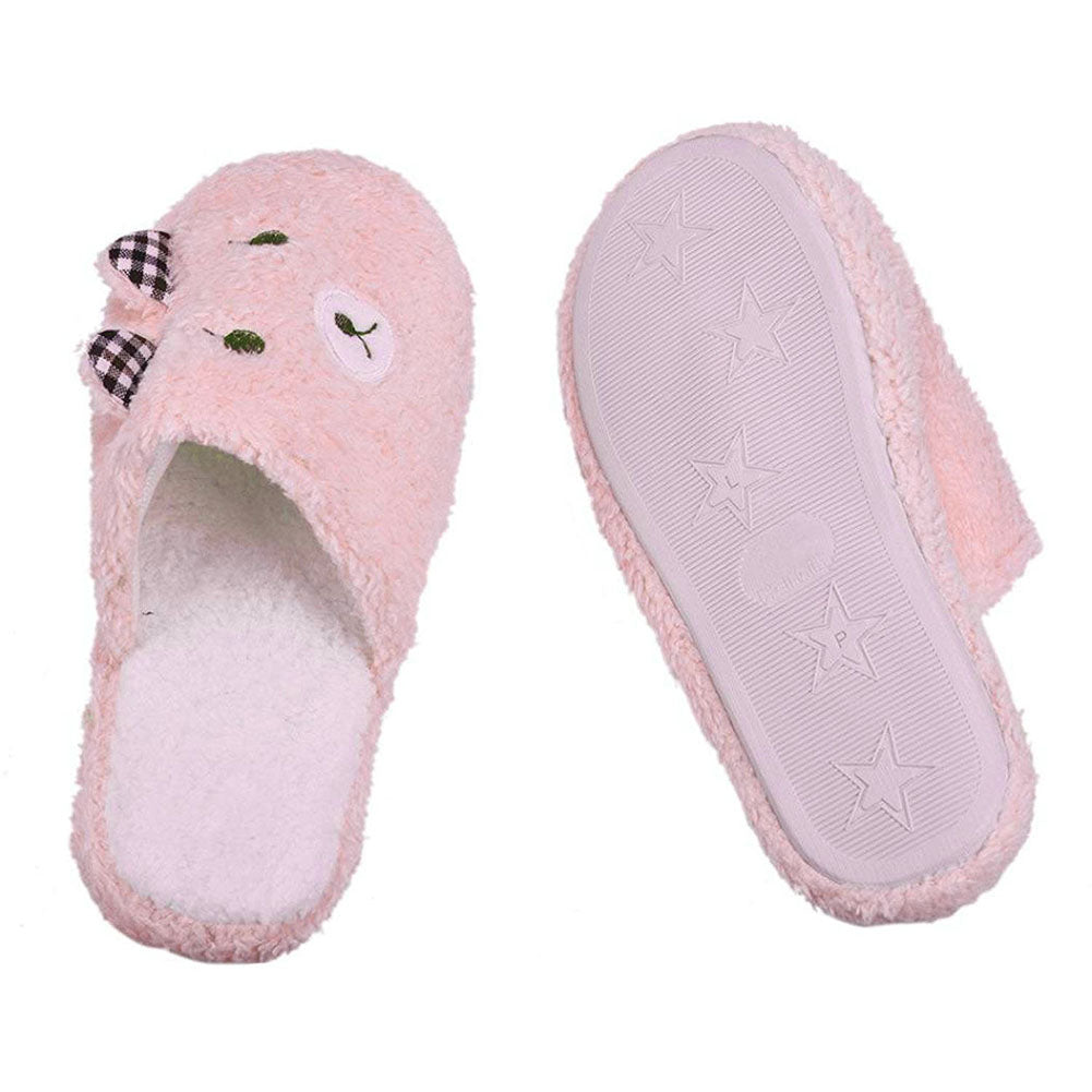 Women Lovely Bear Pattern Soft Sole Cotton-padded Slippers Winter Indoor Shoes