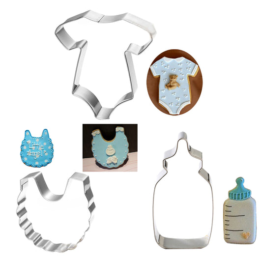 3Pcs/Set Baby Shower Themed Biscuit Cookie Pastry Cutters Tool Cake Baking Mold