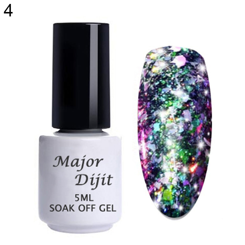 5ml Women Finger Nail Art Gel Polish Glittering UV LED Lacquer Soak Off Varnish