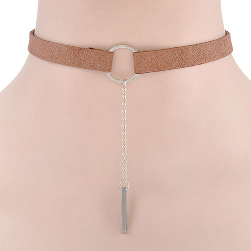 Women Choker Collar Velvet Round Ring Pendant Chain Clavicle Necklace Jewelry