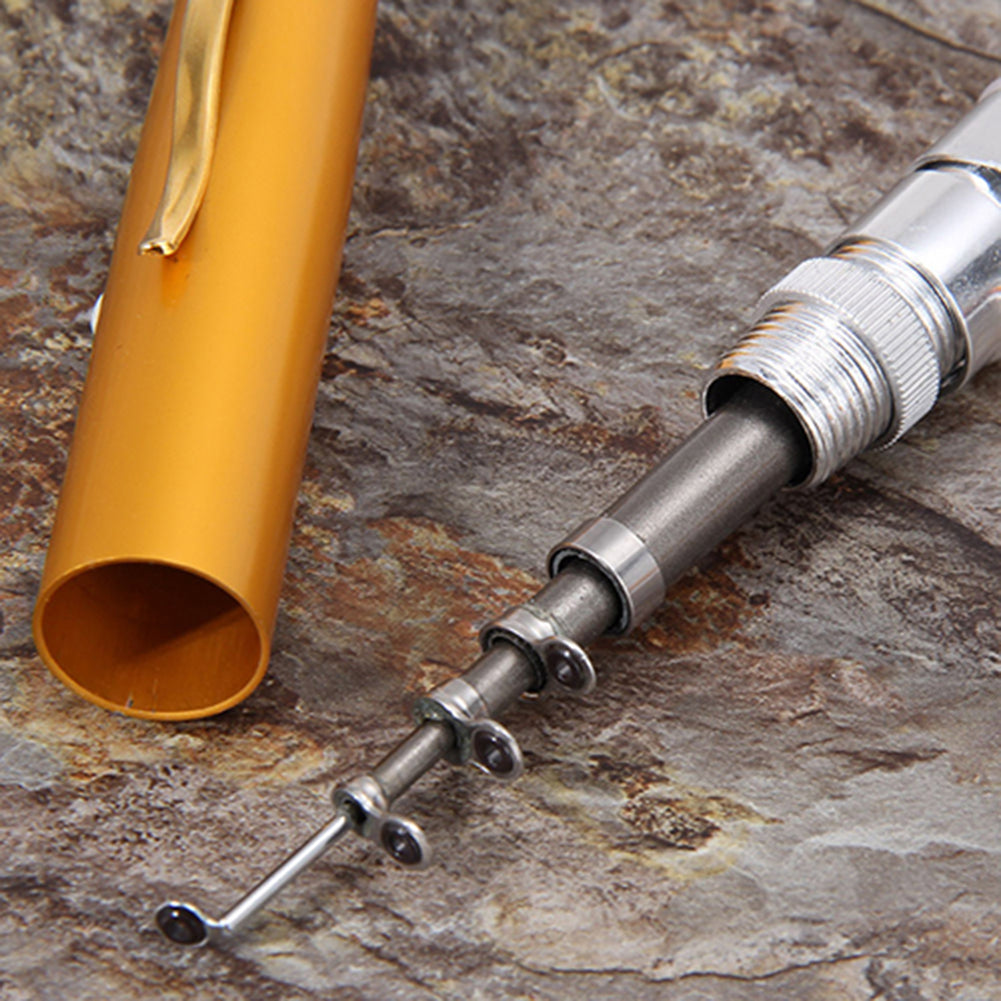 Combo Telescopic Mini Pocket Fish Pen Aluminum Portable Fishing Rod Pole Reel