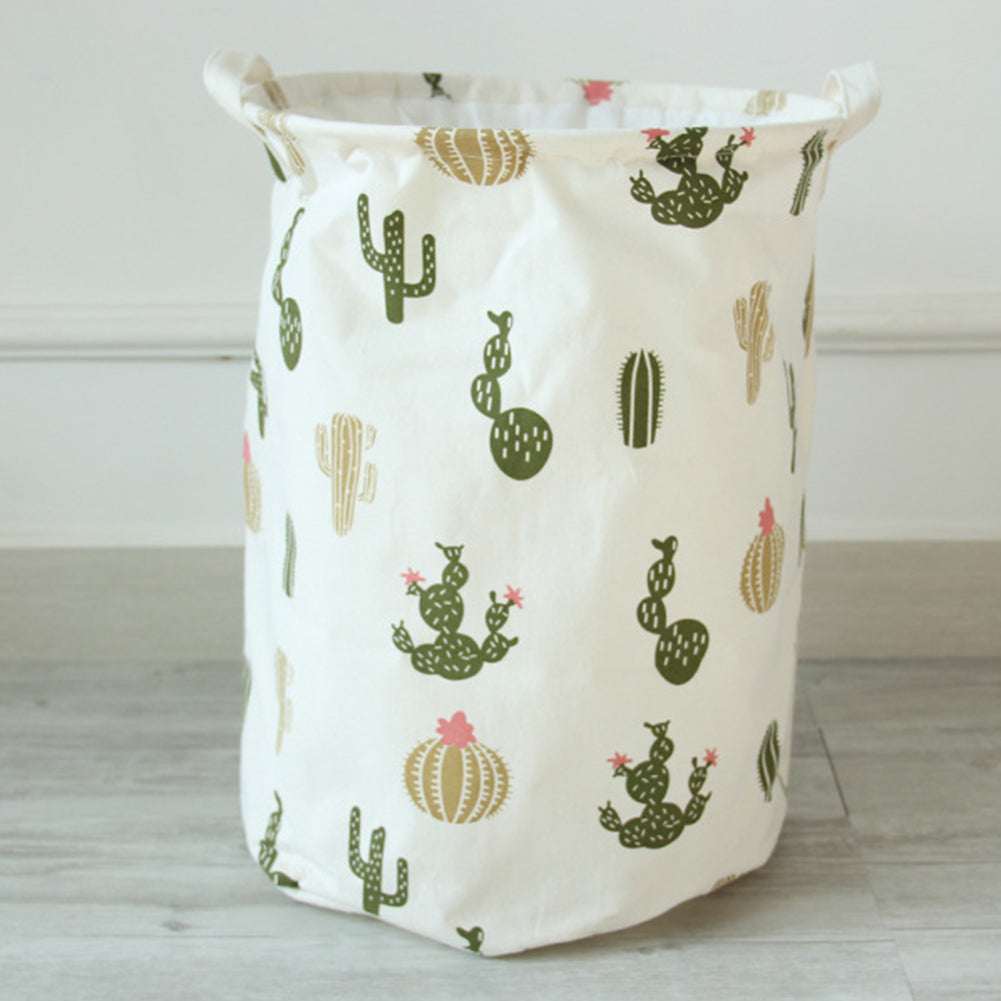 Cartoon Pattern Laundry Basket Home Washing Sorter Hamper Cotton Storage Bag