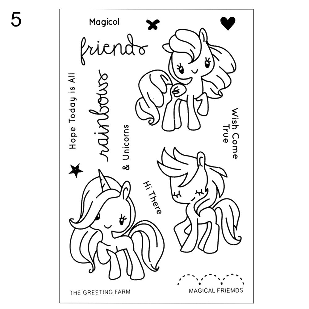 Unicorn Horse Transparent Stamper DIY Scrapbooking Card Photo Album Decoration