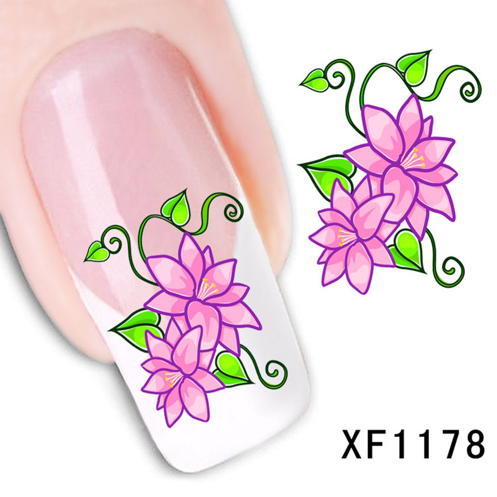 Floral Pattern Fashion Women Beauty Nail Art Sticker DIY Craft Manicure Decal