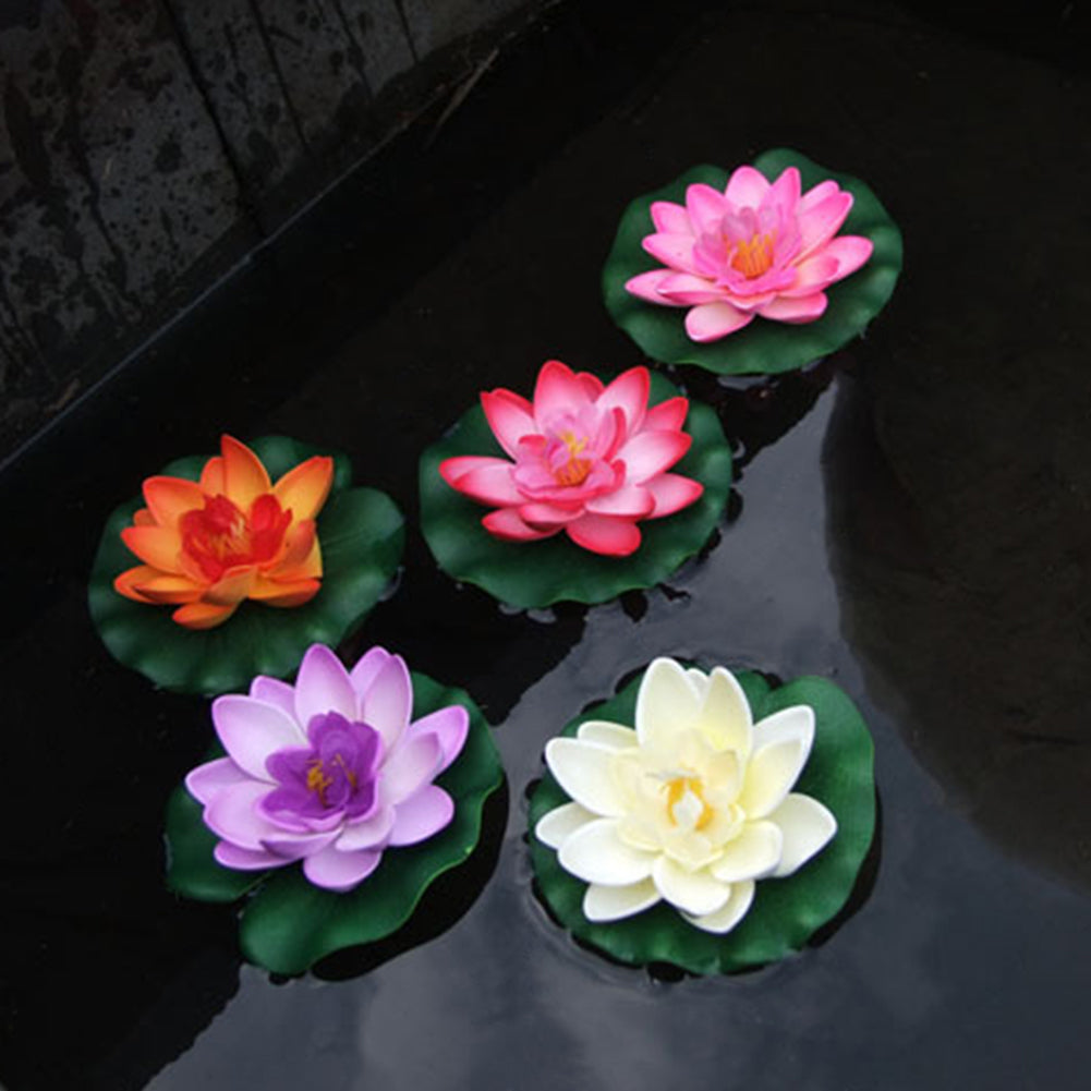 Artificial Water Lily Floating Flower Lotus Home Yard Pond Fish Tank Decor