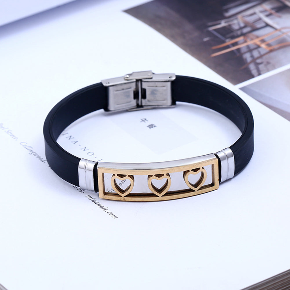 Punk Swirl Carving Men Fashion Stainless Steel Adjustable Bracelet Wristband