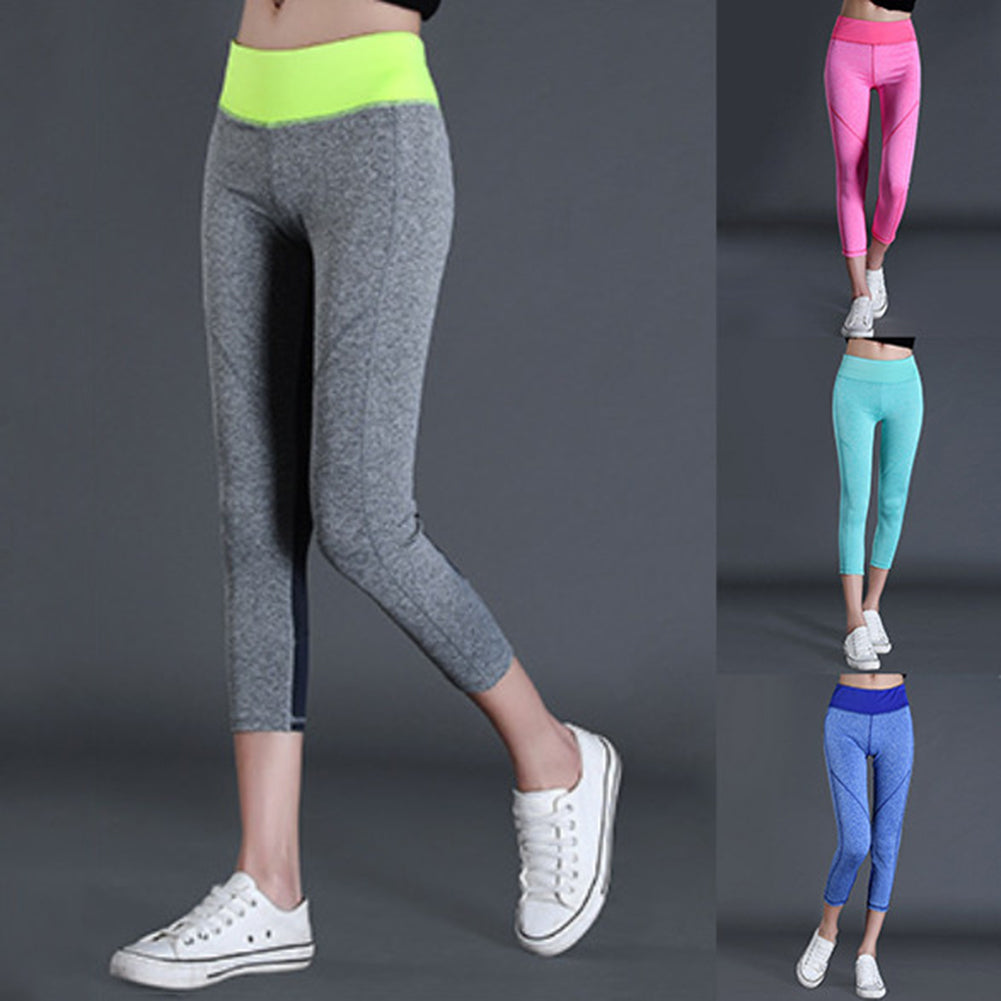 Women Yoga Capris Pants Tummy Control Workout Running Stretch Leggings Trousers