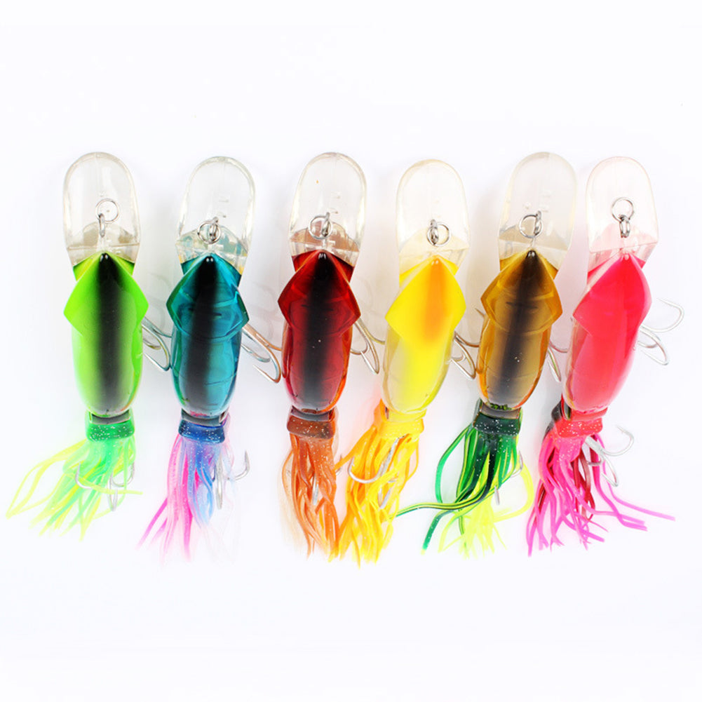 24cm Fishing Lures Artificial Squid Hard Baits Tentacles Sharp Hook Tackle Tool
