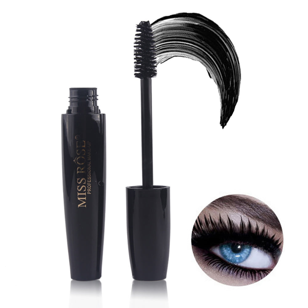 4D Fiber Round Head Mascara Thick Curling Lengthening Waterproof Eyelash Makeup