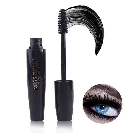 4D Fiber Round Head Mascara Thick Curling Lengthening Waterproof Eyelash Makeup