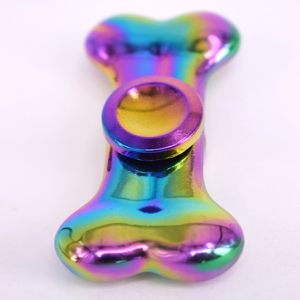EDC Rainbow Bone Shape Hand Spinner Focus Fidget Finger Desk Toy for ADHD ADD