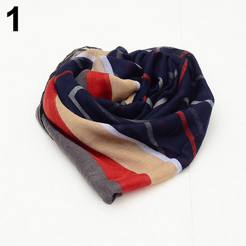 Women Fashion Polyline Voile Winter Autumn Warm Soft Casual Wrap Long Scarf