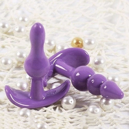 4 Pcs Soft Butt Plugs Adult Product Beads Shape Anal Plug Massager Mini Sex Toy