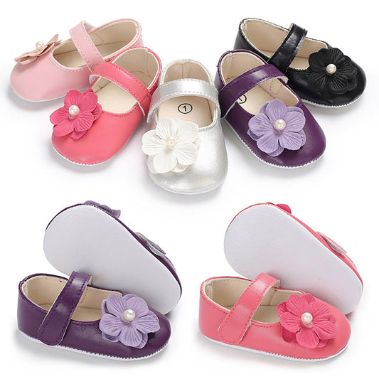 Cute Baby Girls Infants Autumn Flower Shoes Prewalker Footwear First Walker