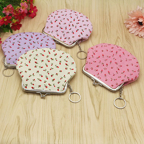 Women's Lovely Floral Pattern Card Change Holder Mini Wallet Clutch Coin Purse