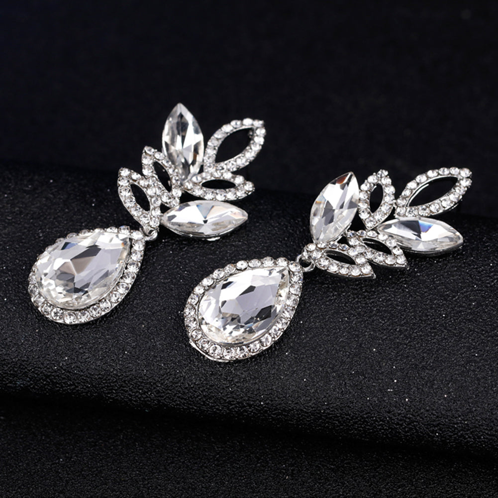 Fashion Women Shiny Rhinestone Dangle Earrings Eardrop Wedding Jewelry