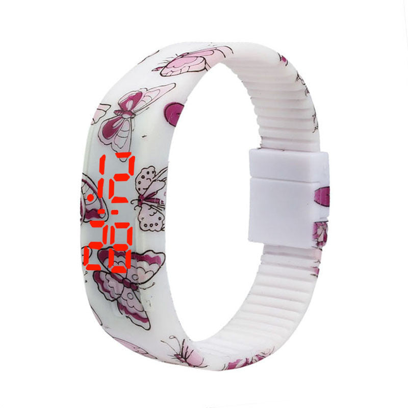 Simple Thin Boy Girl Sports Silicone Digital LED Bracelet Wrist Watch