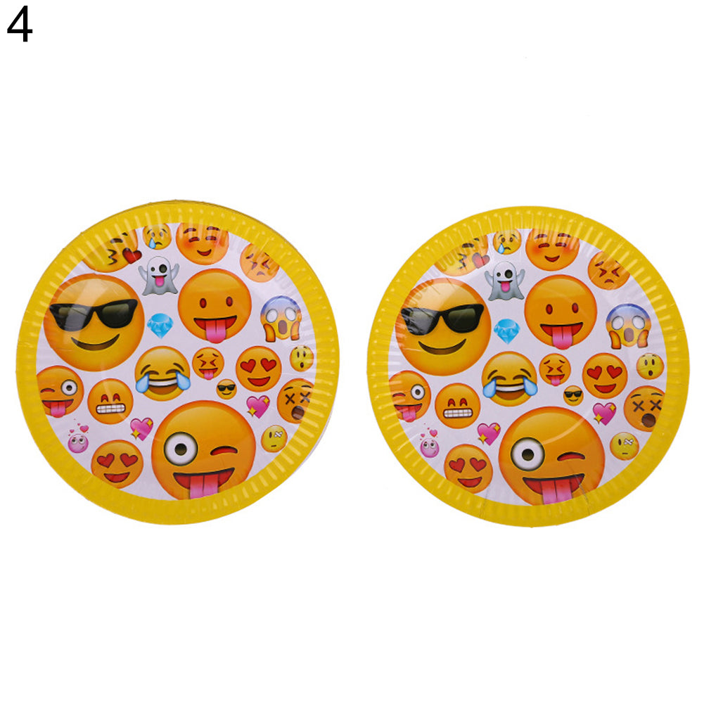 Cute Emoji Smile Cry Baby Kids Birthday Party Event Decoration Supplies Set