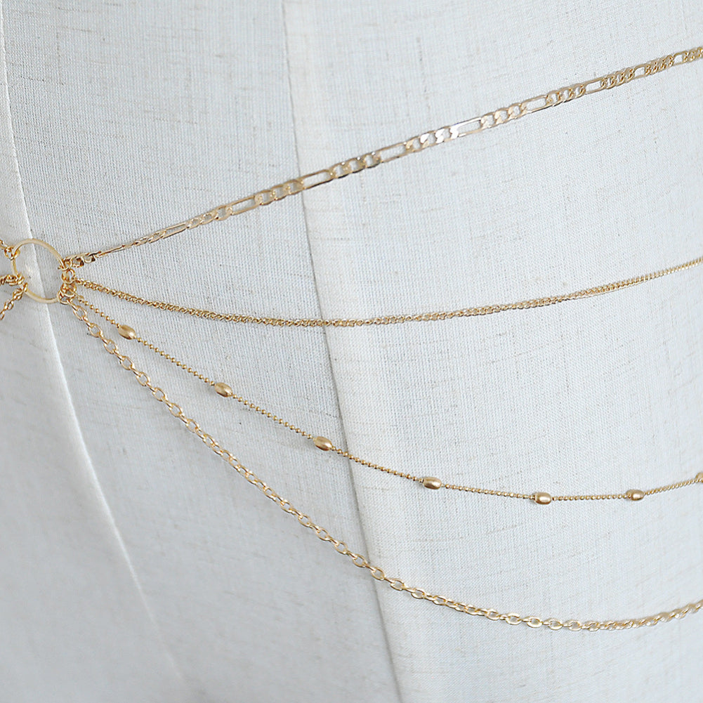 Sexy Multilayer Belly Waist Necklace Body Chain Summer Beach Bikini Jewelry
