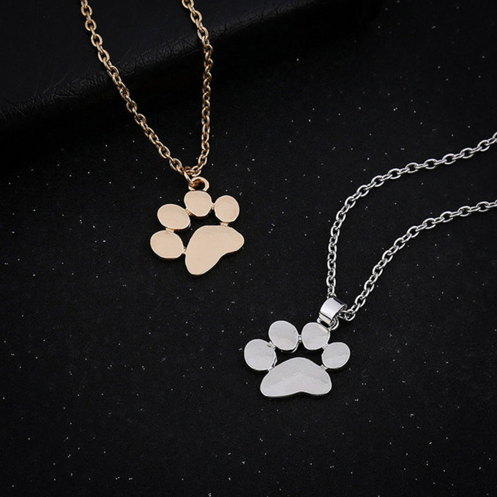 Women's Lovely Pet Cat Dog Paw Pendant Chain Necklace Fashion Jewelry Gift