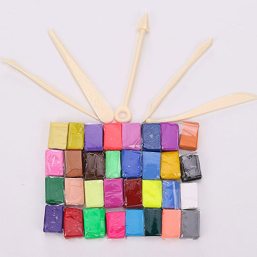 Kid Educational Toy Molding Modeling 32 Colors Oven Bake Polymer Clay Block Set
