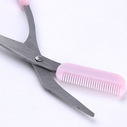 Women's Eyebrow Trimmer Comb Eyelash Hair Scissors Cutter Remover Makeup Tool